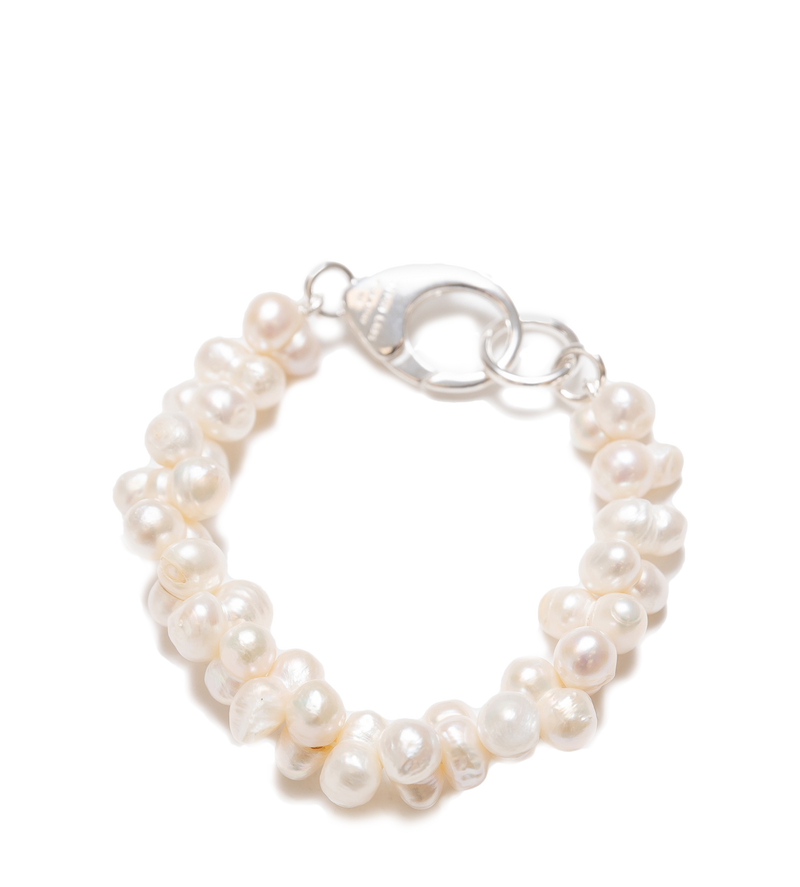 Double Pearl Lobster Bracelet White - 8