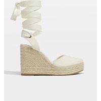 Stradivarius Jute sleehak met veters  ECRU 39