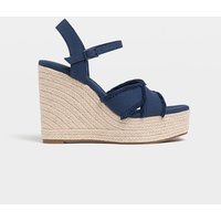 Stradivarius Jute sandaal met sleehak  Blauw 35