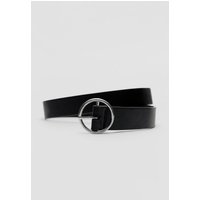 Stradivarius Basic riem met ronde gesp  Zwart 90