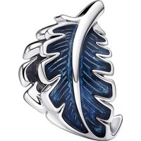 Pandora Charms - Feather sterling silver charm with enamel in blue