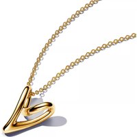 Pandora Kettingen - Heart pendant 14k gold-plated necklace in gold