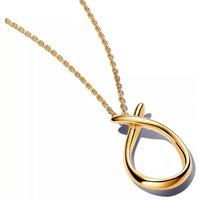 Pandora Kettingen - 14kt Golden Necklace Organic Shaped Pendant in gold