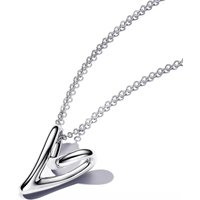 Pandora Kettingen - Heart pendant sterling silver necklace in silver