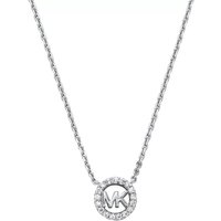 Michael Kors Kettingen - Michael Kors Sterling Silver Logo Pendant Necklace in silver