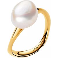 Pandora Ringen - 14k Gold-plated ring with baroque treated freshwat in white