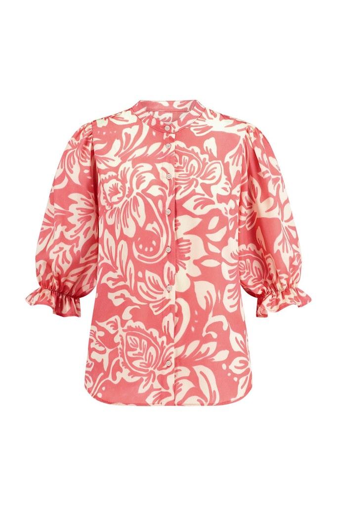 Studio Anneloes Female Blouses Fawn Satin Flower Blouse 11353