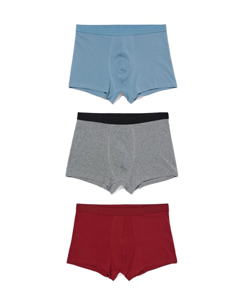 HEMA Korte Herenboxers Katoen Stretch - 3 Stuks Rood (rood)