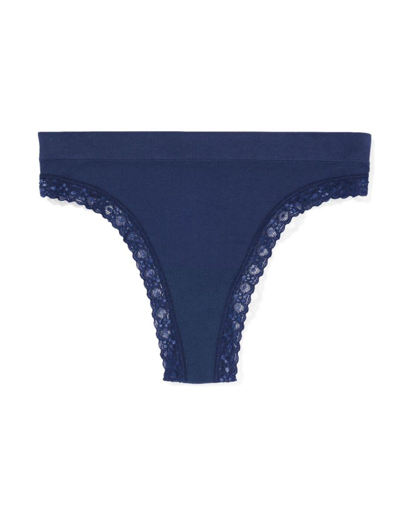 HEMA Damesstring Naadloos Rib Donkerblauw (donkerblauw)