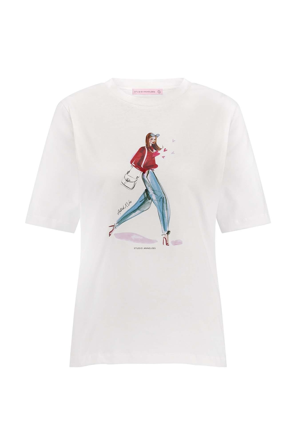 Studio Anneloes Female Shirts En Tops Klaasje Print Tshirt 11788