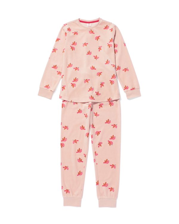 HEMA Kinderpyjama Velours Vogel Gebroken Wit (gebroken wit)