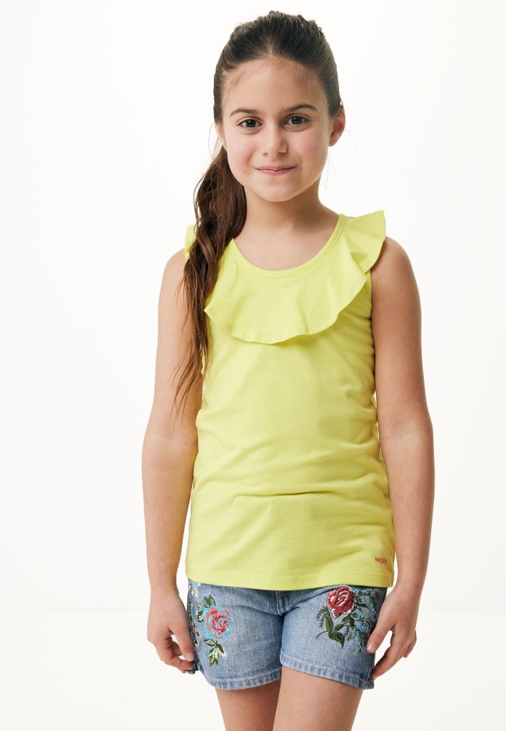 Mouwloze Top Ruffle Geel