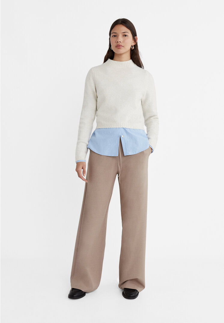 Stradivarius Soft touch cropped trui  Vanille M