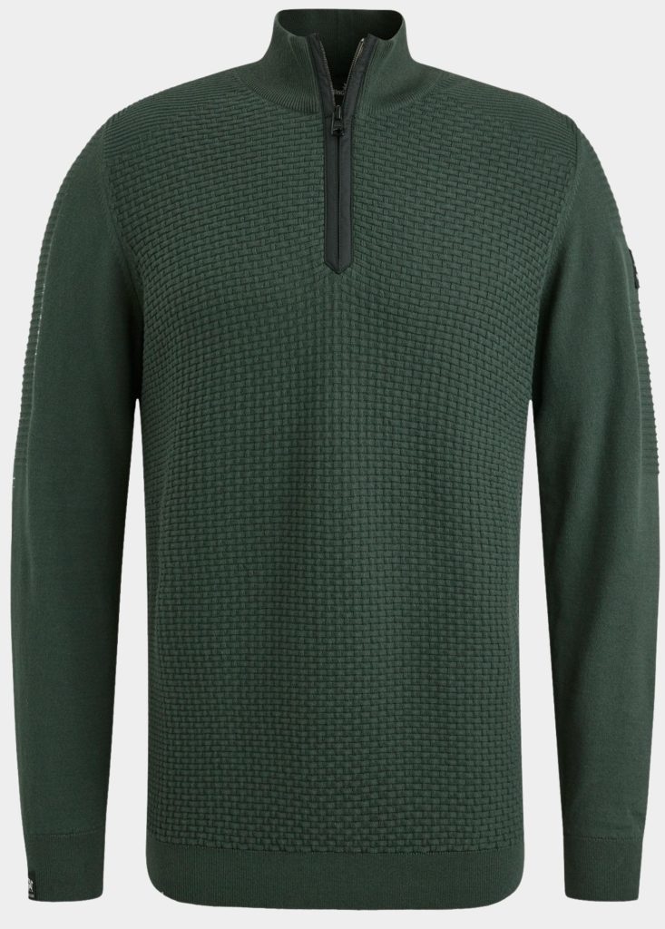 Vanguard Pullover Groen Half zip collar cotton struct VKW2408308/6152