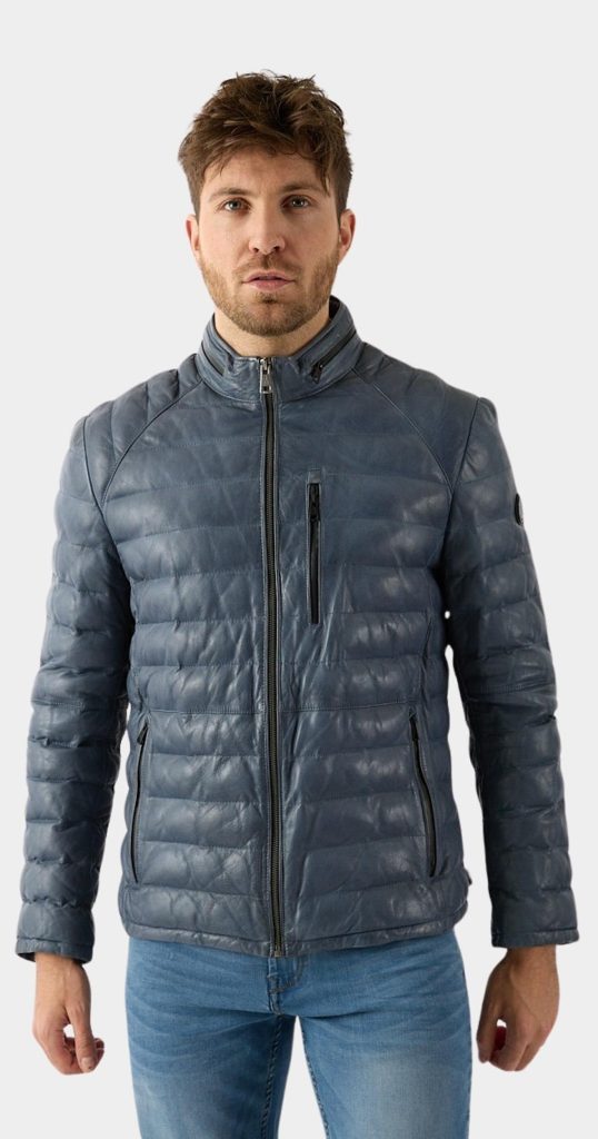 Donders 1860 Lederen jack Blauw Leather Jacket 52497/730