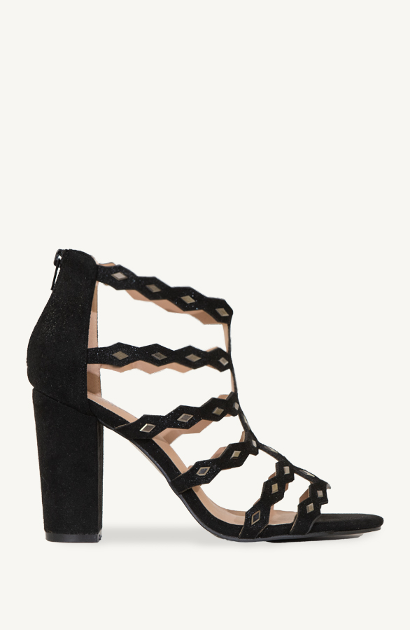 Gladiator Suede Heels Zwart