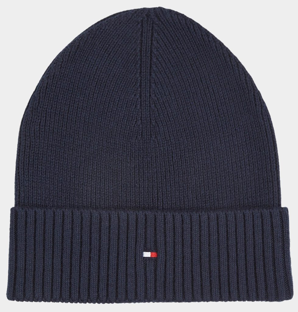 Tommy Hilfiger Muts Blauw TH Flag Pima Cotton Beanie AM0AM12796/DW6