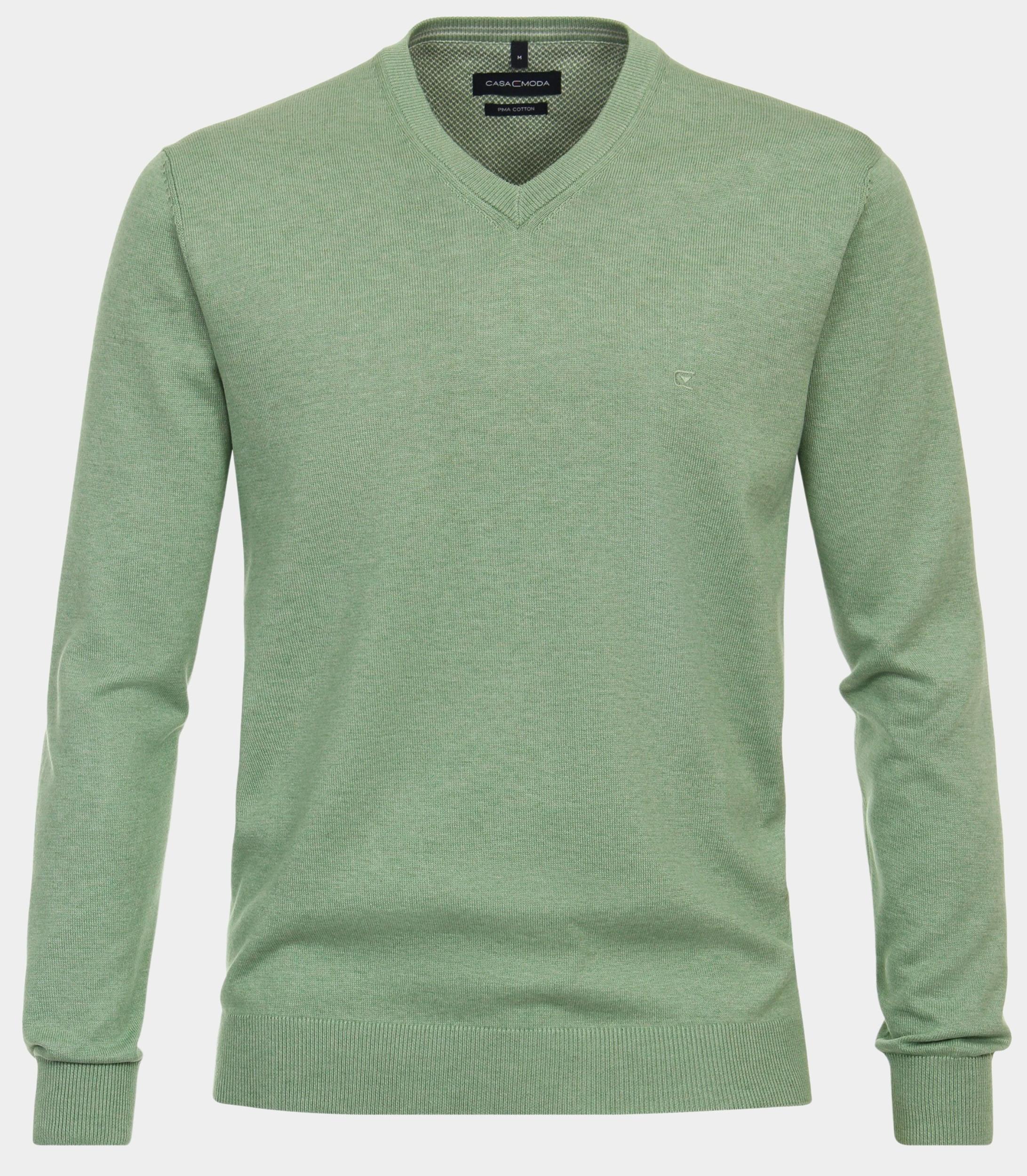 Casamoda Pullover Groen Pullover V-Neck NOS 004430/327