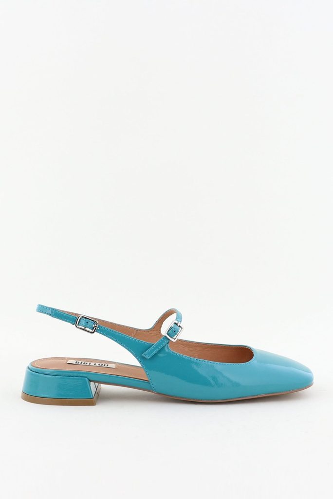 Bibi Lou ballerinas met zilverkleurige gespsluiting blauw