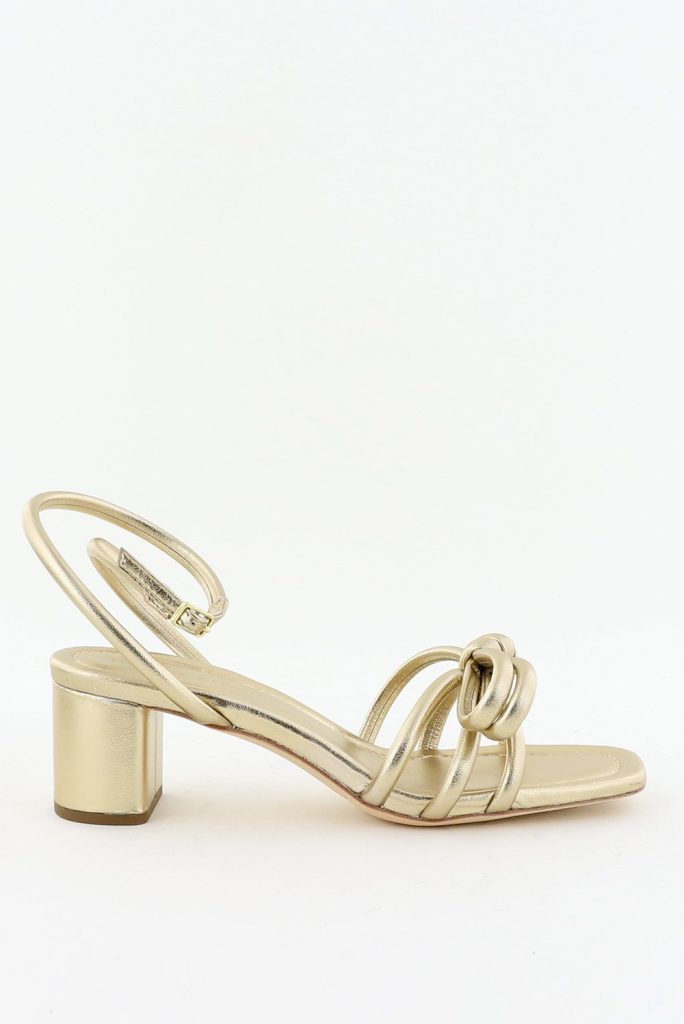 Loeffler Randall sandalen Mikel geknoopt strikdetail goud