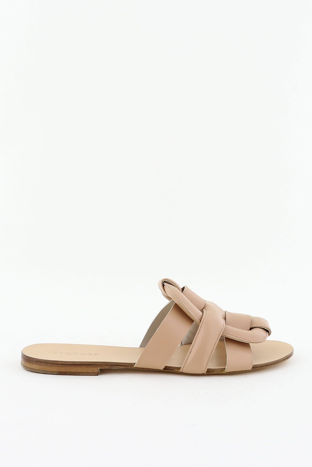 Morobe slippers Robien iconisch gewatteerd logo nude