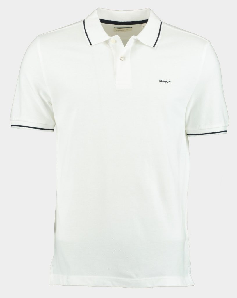 Gant Polo korte mouw Wit Tipping SS Pique Polo 2062034/110