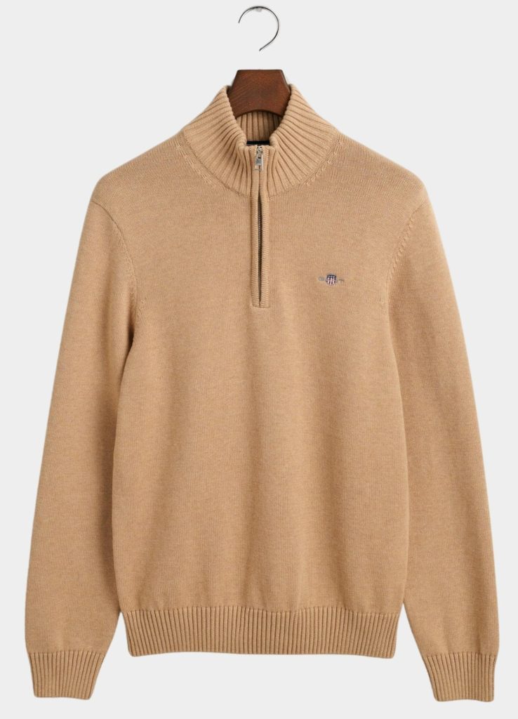 Gant Pullover Beige Casual Cotton Halfzip 8030170/296