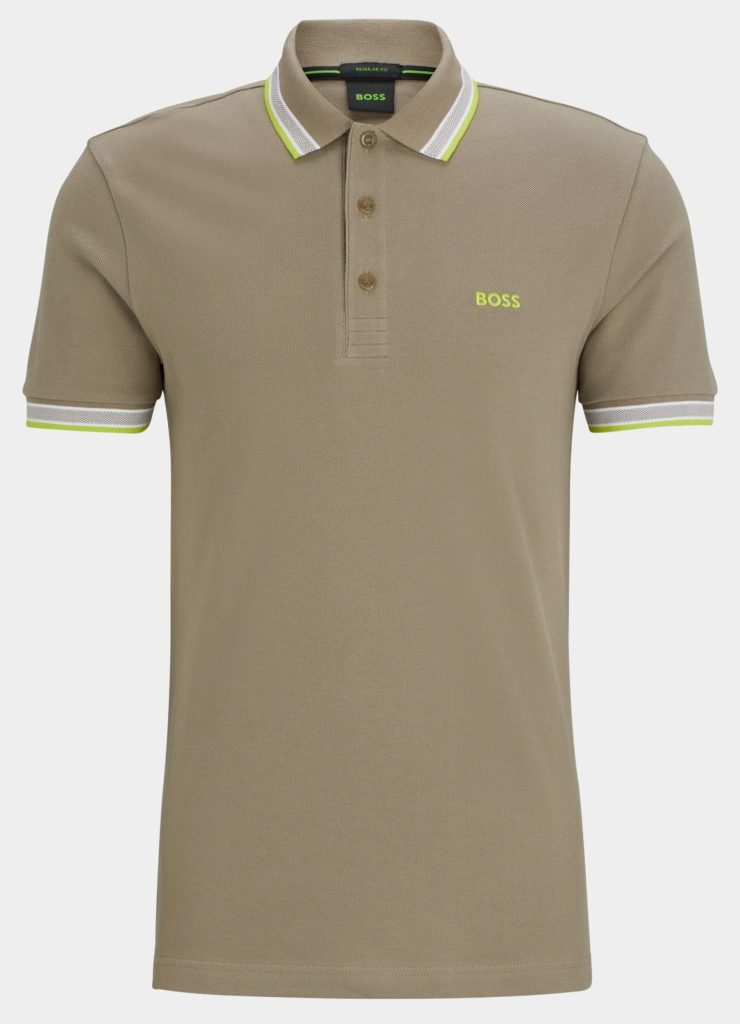 BOSS Green Polo korte mouw Beige Paddy 10241663 01 50468983/335