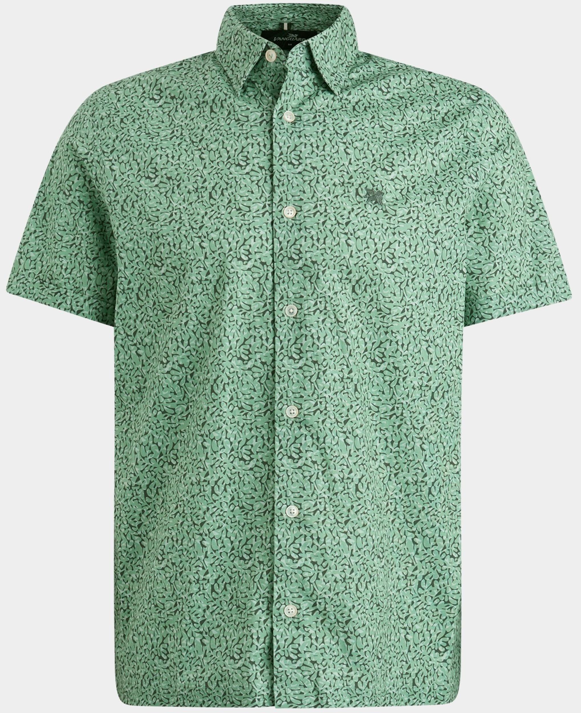 Vanguard Casual hemd korte mouw Groen Short Sleeve Shirt Print on p VSIS2404257/6124