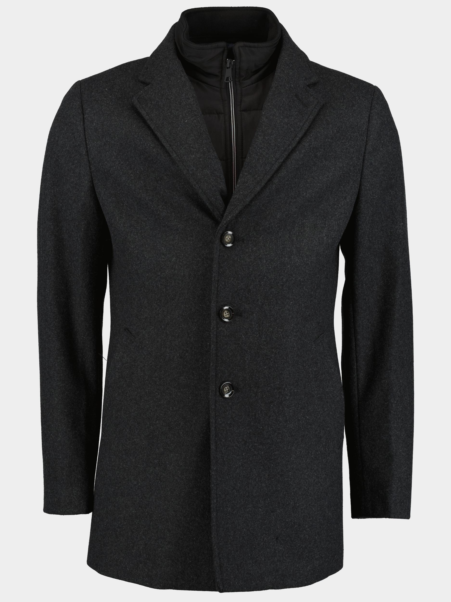 Bos Wollen Jas Grijs Job Coat Plain Wool 23301JO01BO/980 dark shadow