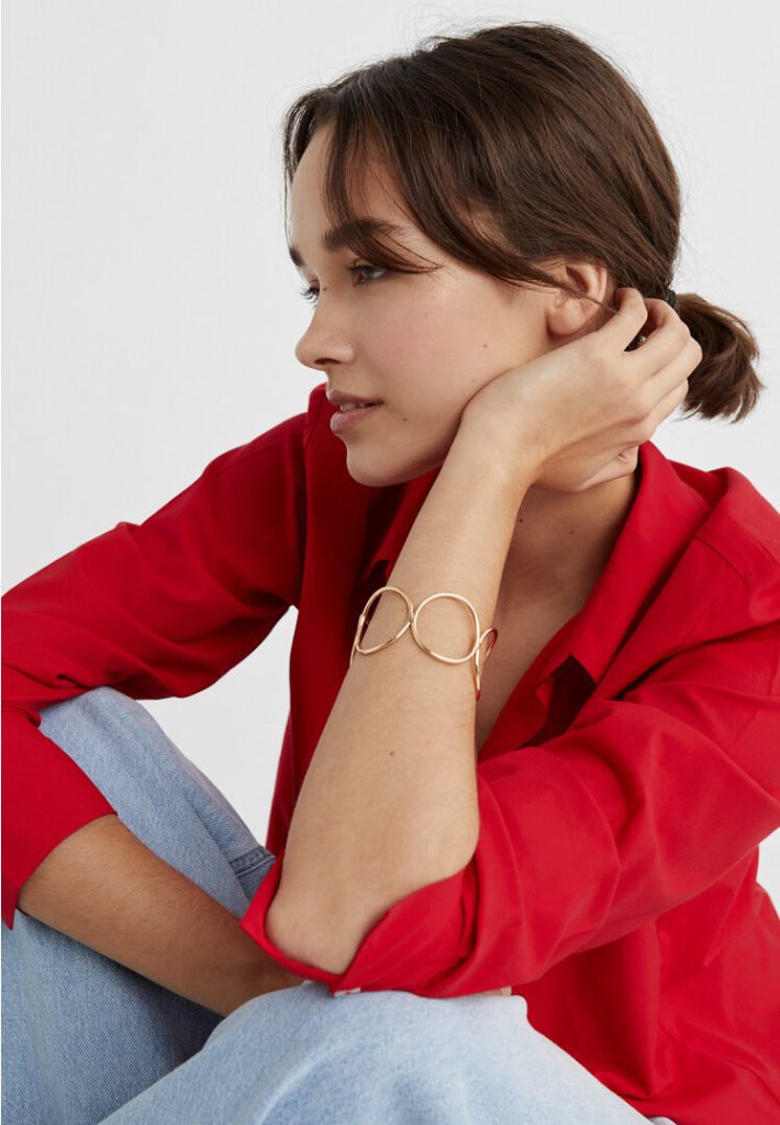 Stradivarius Stijve cirkelvormige armband  Goud OS