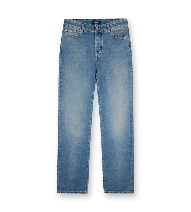 Straight Leg Denim Dark Blue Sand Wash - 34