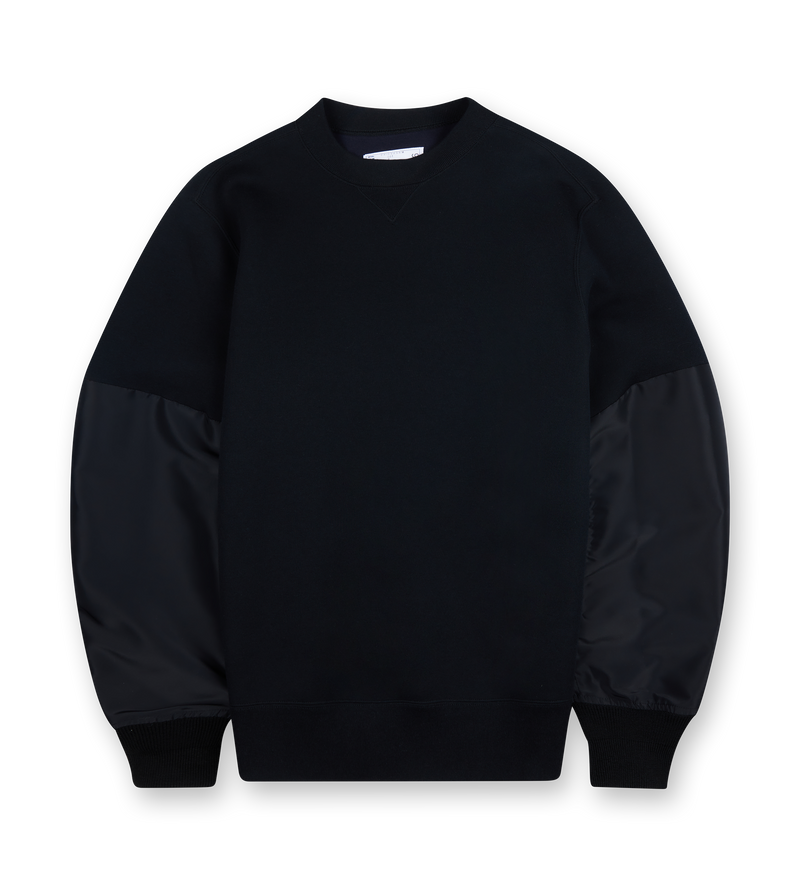 Nylon Twill X Sponge Sweat Pullover Black - 3