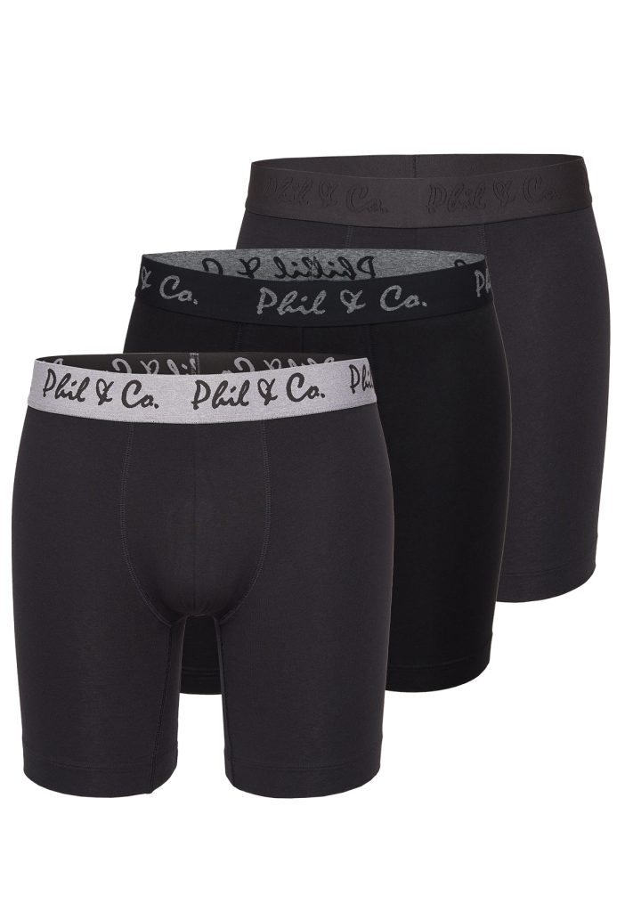 Phil & Co Boxershorts heren met lange pijpen boxer briefs 3-pack