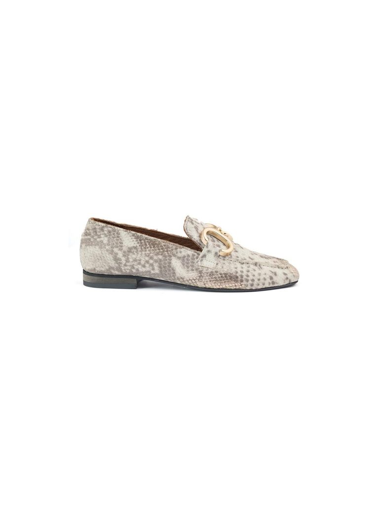 Babouche Loafers met snake print