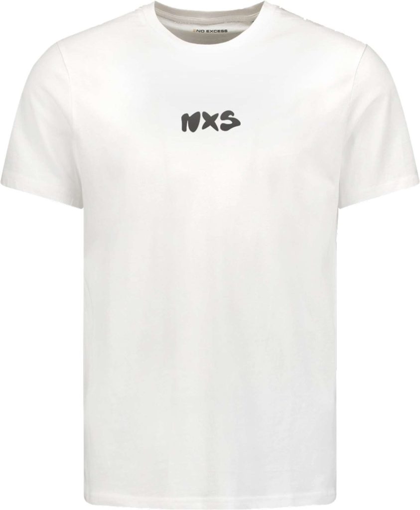 No Excess T-shirt korte mouw ronde hals met print white