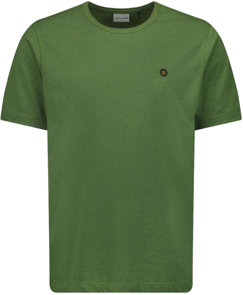 No Excess T-shirt korte mouw ronde hals melange green