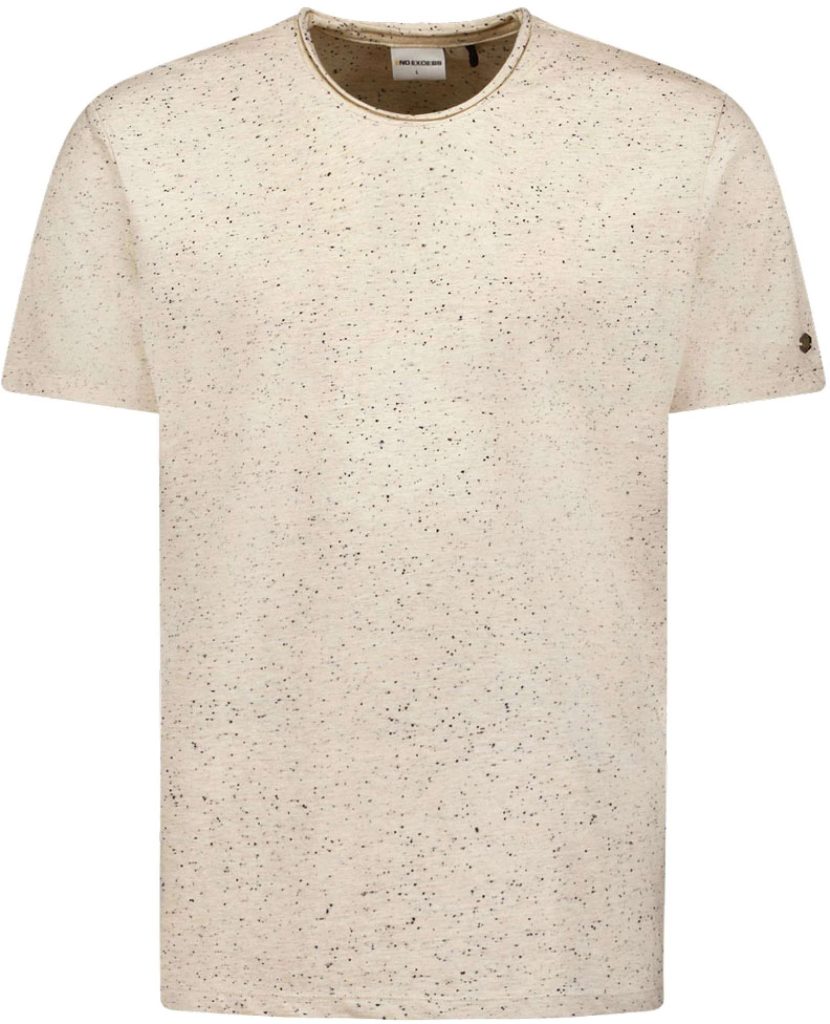 No Excess T-shirt korte mouw ronde hals melange cream