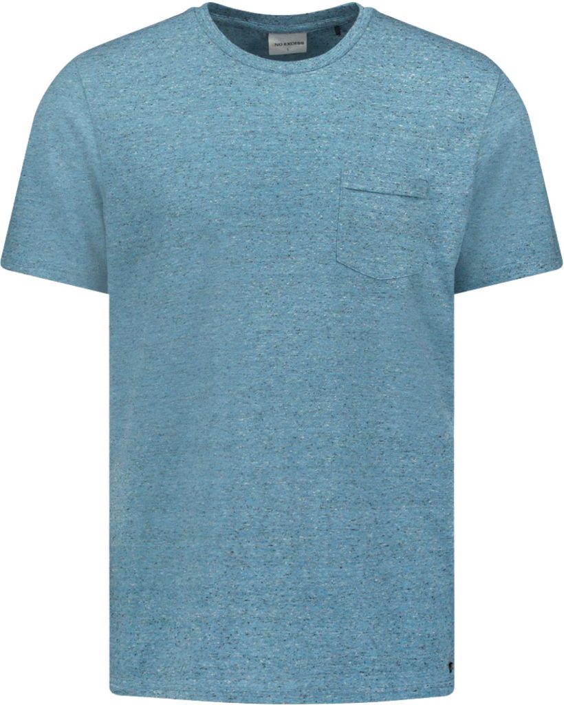 No Excess T-shirt korte mouw ronde hals multi coloured aqua