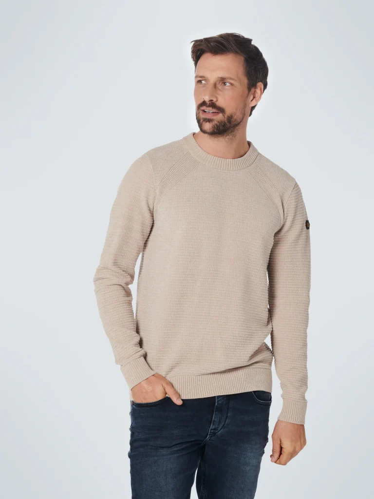 No Excess Heren sweater 18211105 015 sand