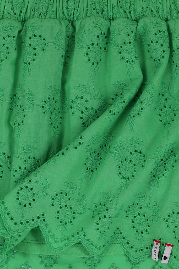 Looxs Revolution Broderie rokje clover green voor meisjes in de kleur