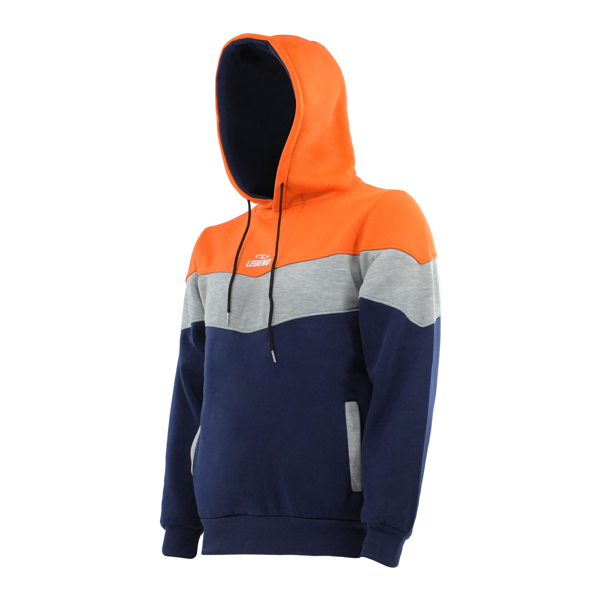 Legend Sports Hoodie legend tricolore dames/heren oranje fleece