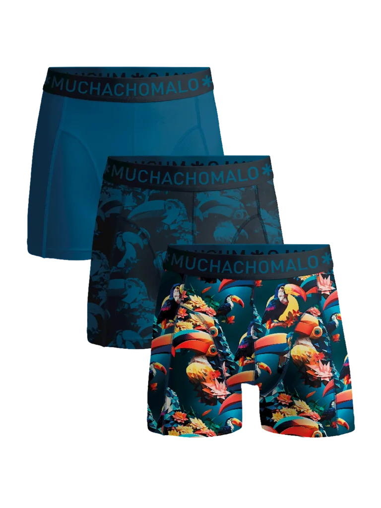 Muchachomalo Jongens 3-pack boxershorts print/effen