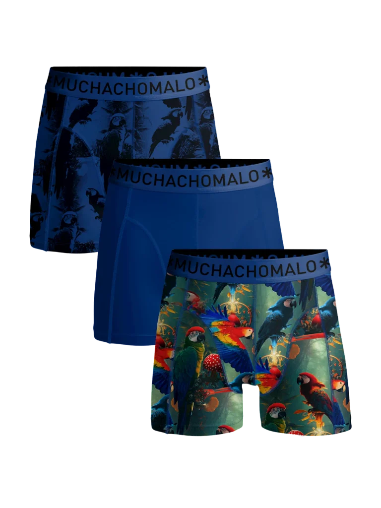 Muchachomalo Heren 3-pack boxershorts print/effen