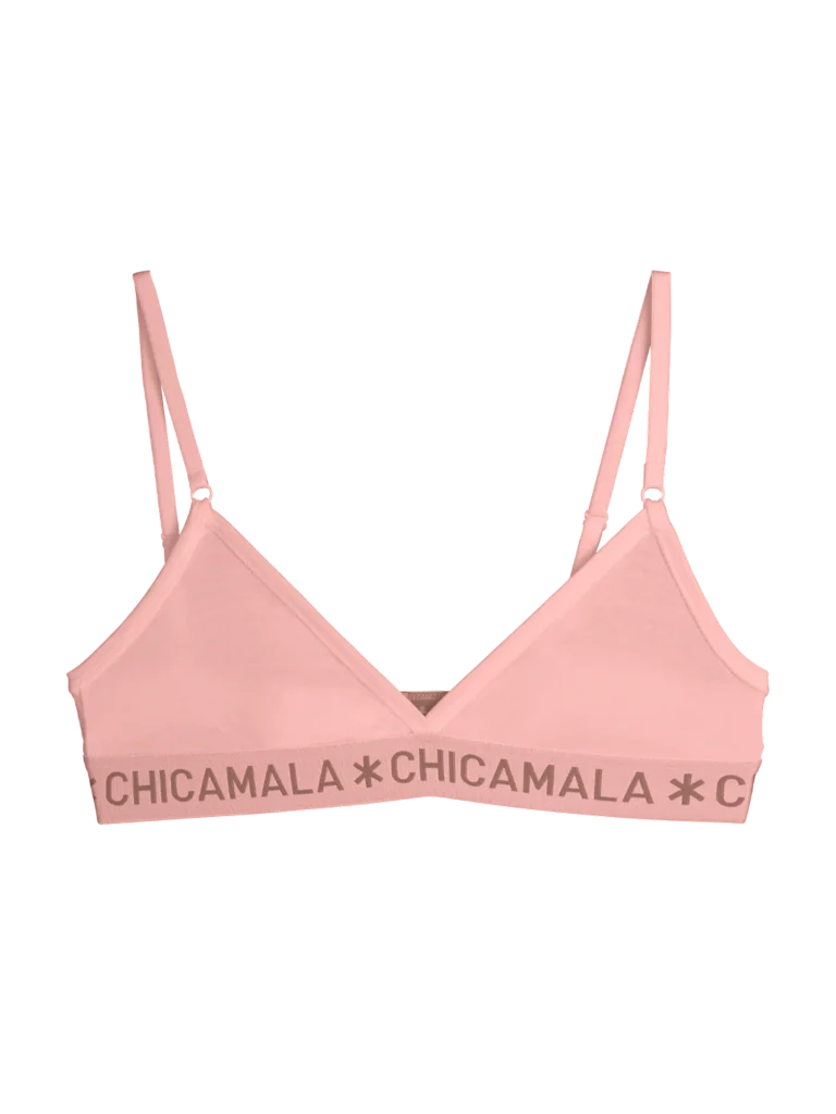 Muchachomalo Meisjes 1-pack triangle top effen pastelc