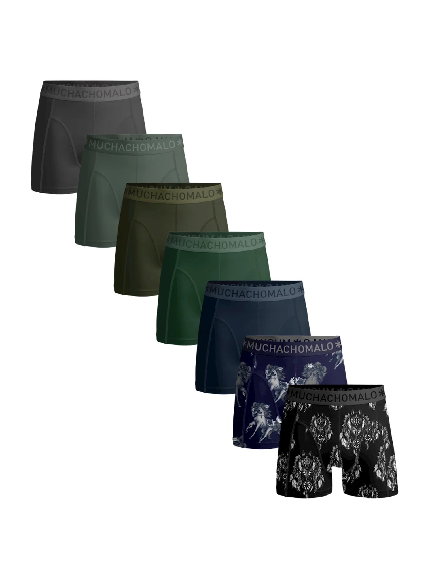 Muchachomalo Heren 7-pack boxershorts print/effen