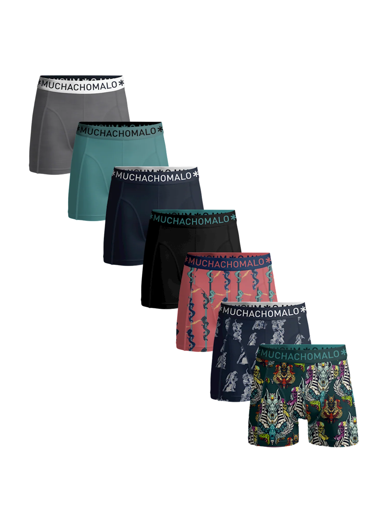 Muchachomalo Heren 7-pack boxershorts print/effen