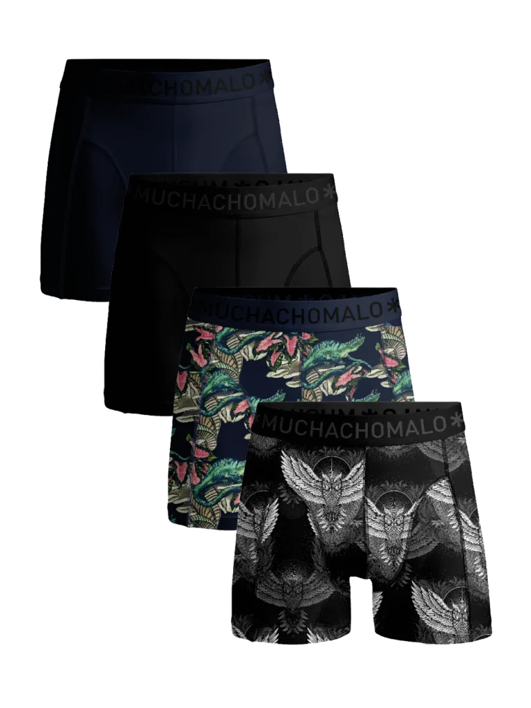 Muchachomalo Heren 4-pack boxershorts print/effen