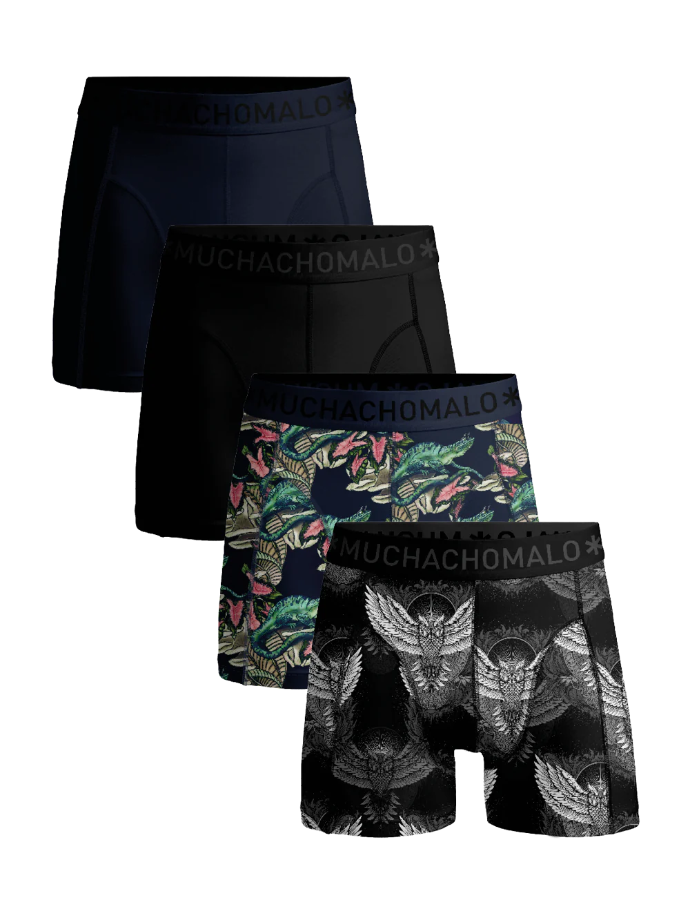 Muchachomalo Heren 4-pack boxershorts print/effen