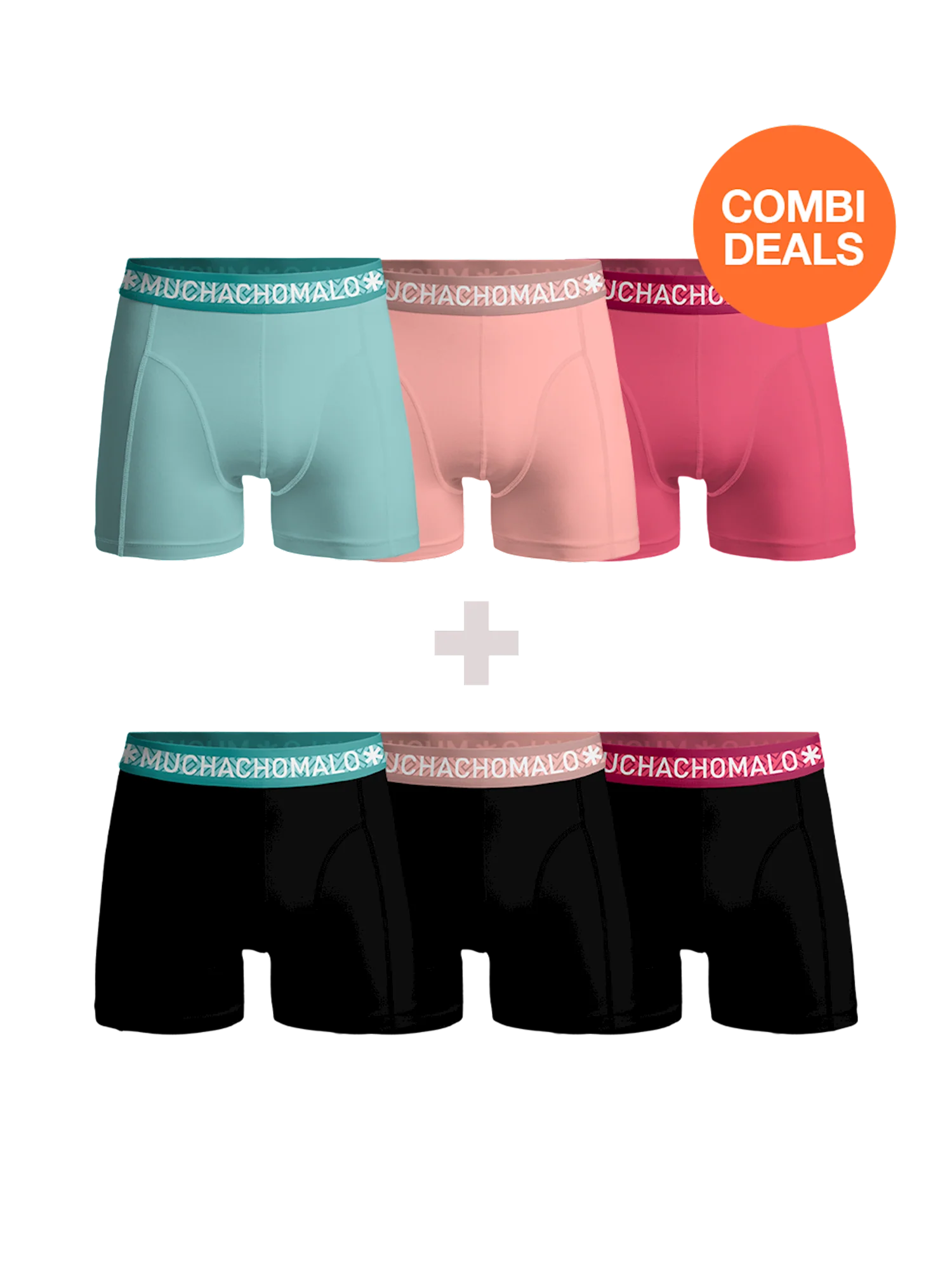 Muchachomalo Heren 3+3-pack boxershorts effen